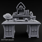 Globe-Rested Scroll-Laden Scholar's Study Desk gallery 9