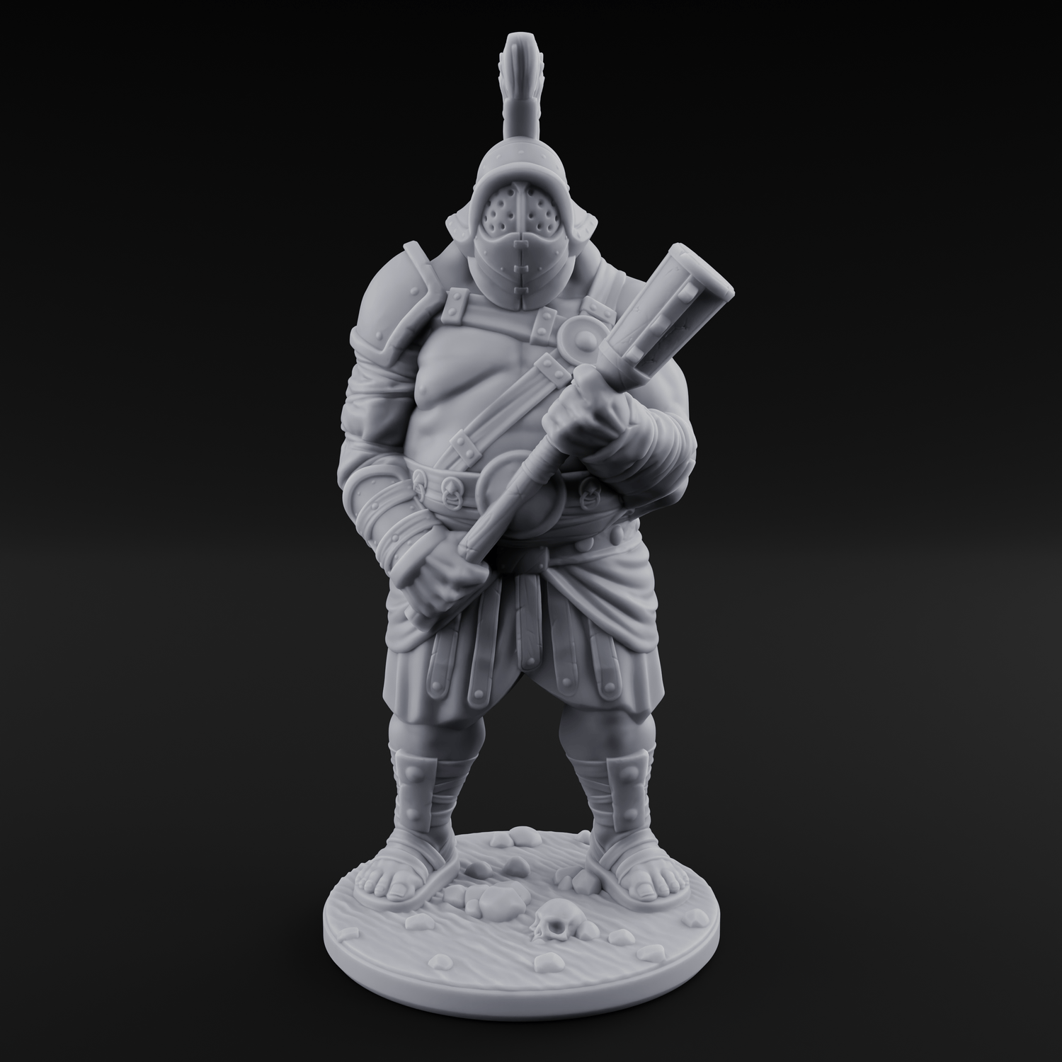 Hammer Gripping Human Gladiator A Miniature for Dungeons and Dragons, Pathfinder or other TTRPGs