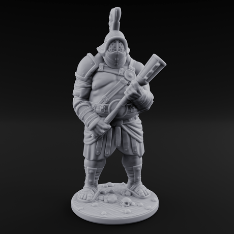 Hammer Gripping Human Gladiators Miniature for Dungeons and Dragons, Pathfinder or other TTRPGs