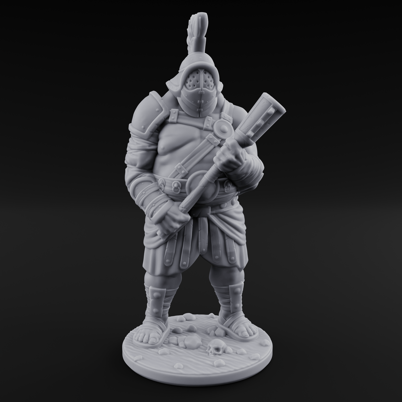 Hammer Gripping Human Gladiator A Miniature for Dungeons and Dragons, Pathfinder or other TTRPGs