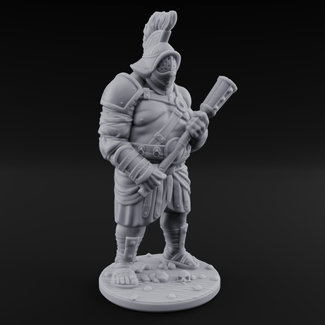 Hammer Gripping Human Gladiators Miniature for Dungeons and Dragons, Pathfinder or other TTRPGs