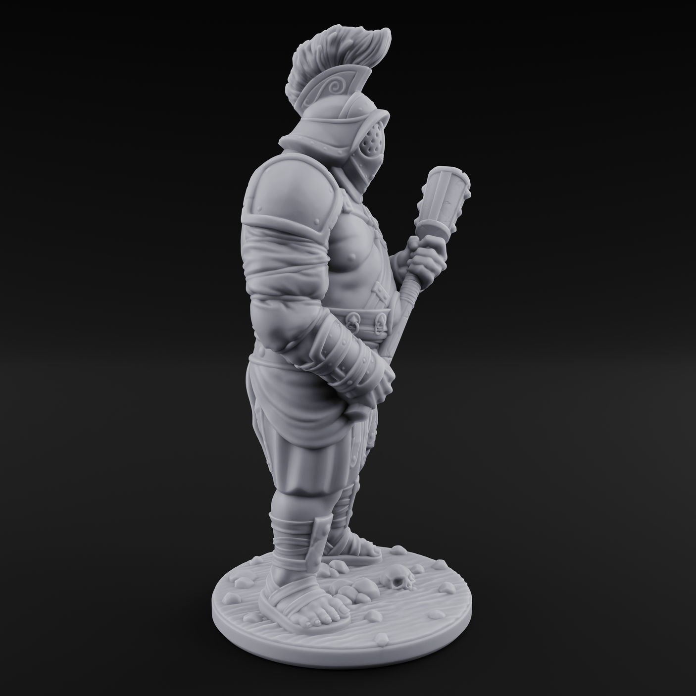 Hammer Gripping Human Gladiator A Miniature for Dungeons and Dragons, Pathfinder or other TTRPGs