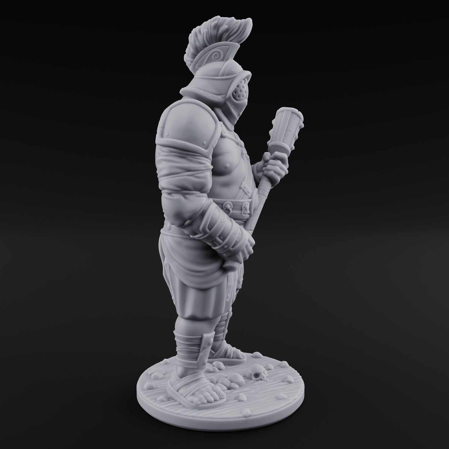 Hammer Gripping Human Gladiator A Miniature for Dungeons and Dragons, Pathfinder or other TTRPGs