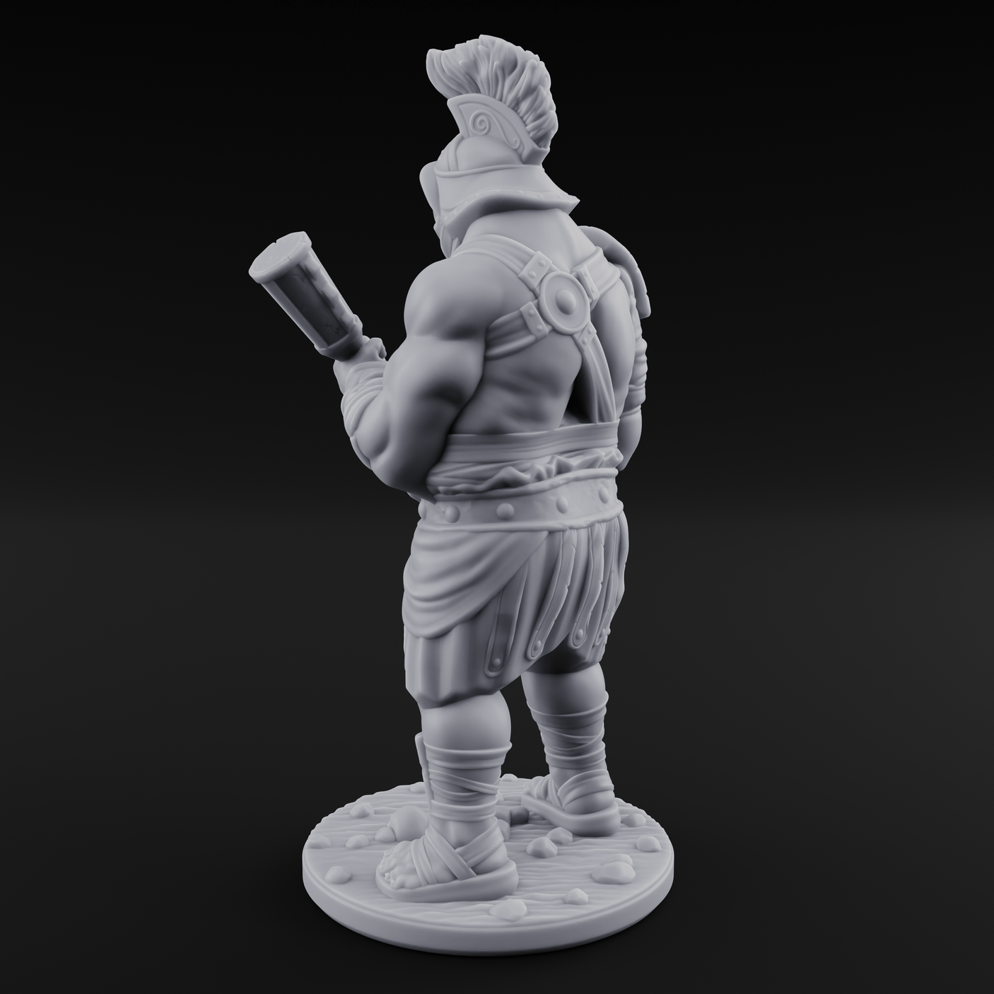 Hammer Gripping Human Gladiator A Miniature for Dungeons and Dragons, Pathfinder or other TTRPGs