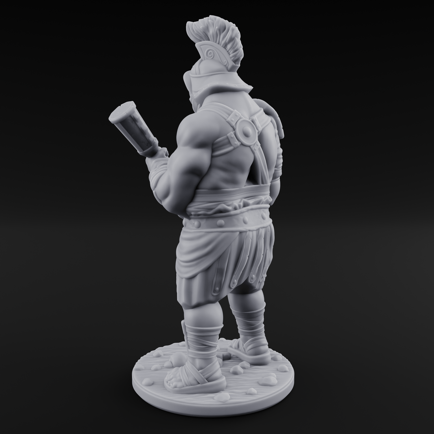 Hammer Gripping Human Gladiator A Miniature for Dungeons and Dragons, Pathfinder or other TTRPGs