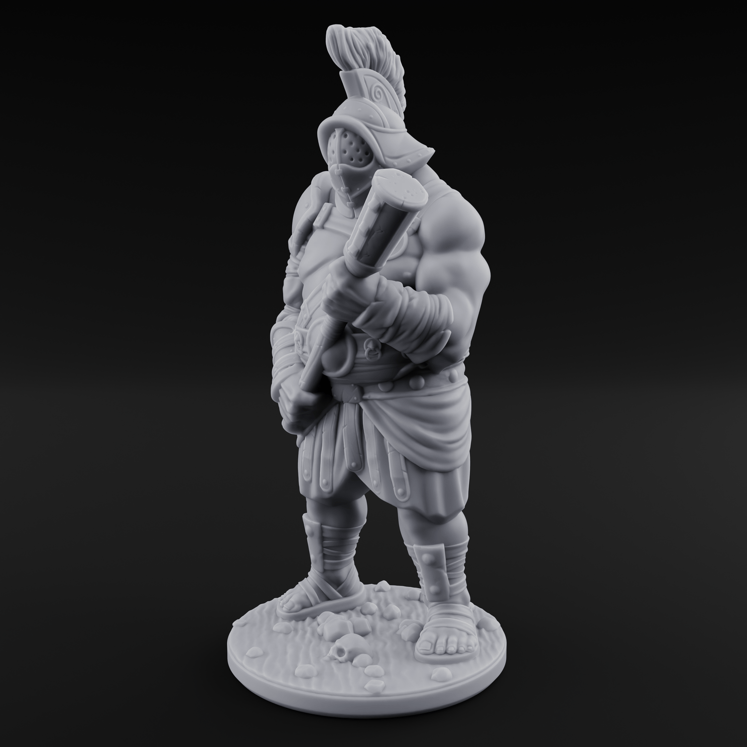 Hammer Gripping Human Gladiator A Miniature for Dungeons and Dragons, Pathfinder or other TTRPGs