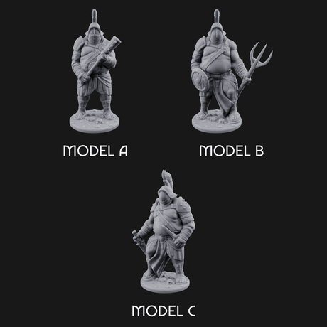Hammer Gripping Human Gladiators Miniature for Dungeons and Dragons, Pathfinder or other TTRPGs