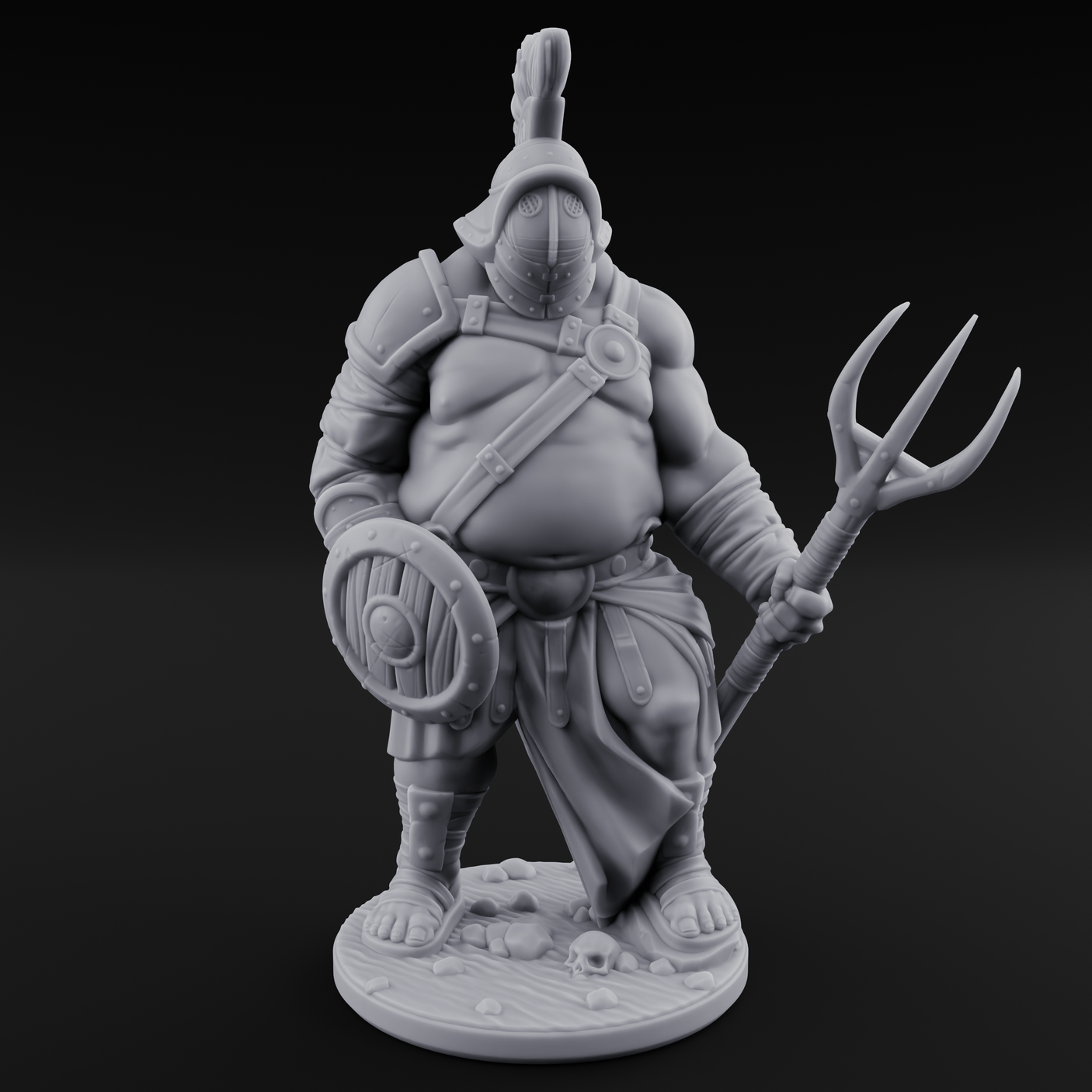 Hammer Gripping Human Gladiators Miniature for Dungeons and Dragons, Pathfinder or other TTRPGs