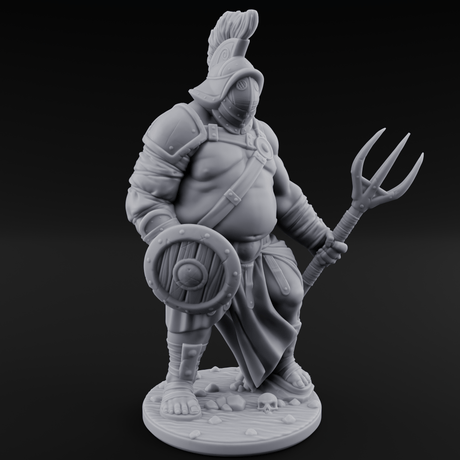 Hammer Gripping Human Gladiators Miniature for Dungeons and Dragons, Pathfinder or other TTRPGs