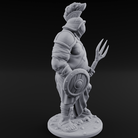 Hammer Gripping Human Gladiator B Miniature for Dungeons and Dragons, Pathfinder or other TTRPGs
