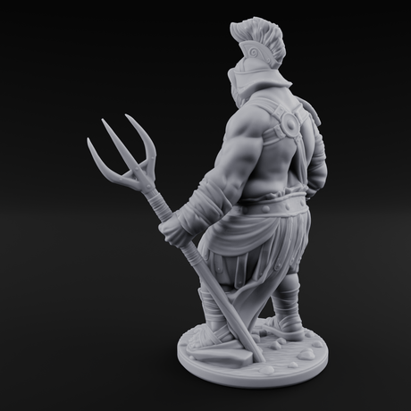 Hammer Gripping Human Gladiator B Miniature for Dungeons and Dragons, Pathfinder or other TTRPGs