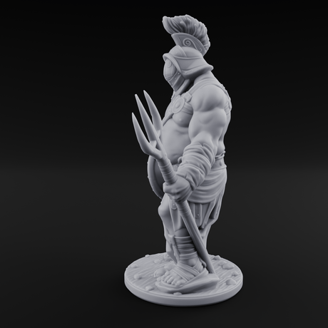 Hammer Gripping Human Gladiator B Miniature for Dungeons and Dragons, Pathfinder or other TTRPGs