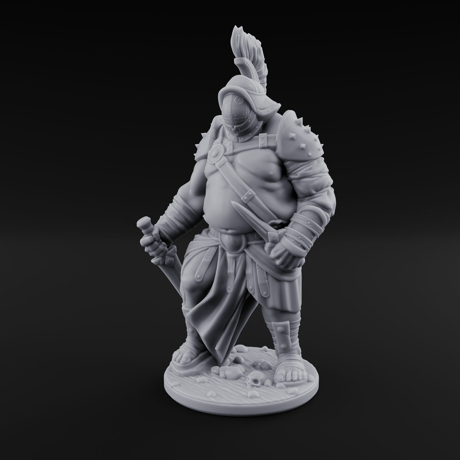 Hammer Gripping Human Gladiators Miniature for Dungeons and Dragons, Pathfinder or other TTRPGs