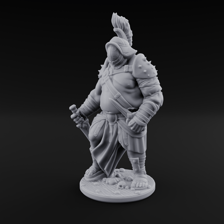 Hammer Gripping Human Gladiator C Miniature for Dungeons and Dragons, Pathfinder or other TTRPGs