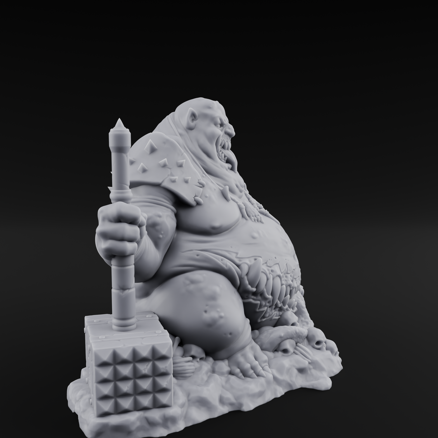 Belly Mouthed Demon Glutton Miniature for Dungeons and Dragons, Pathfinder or other TTRPGs