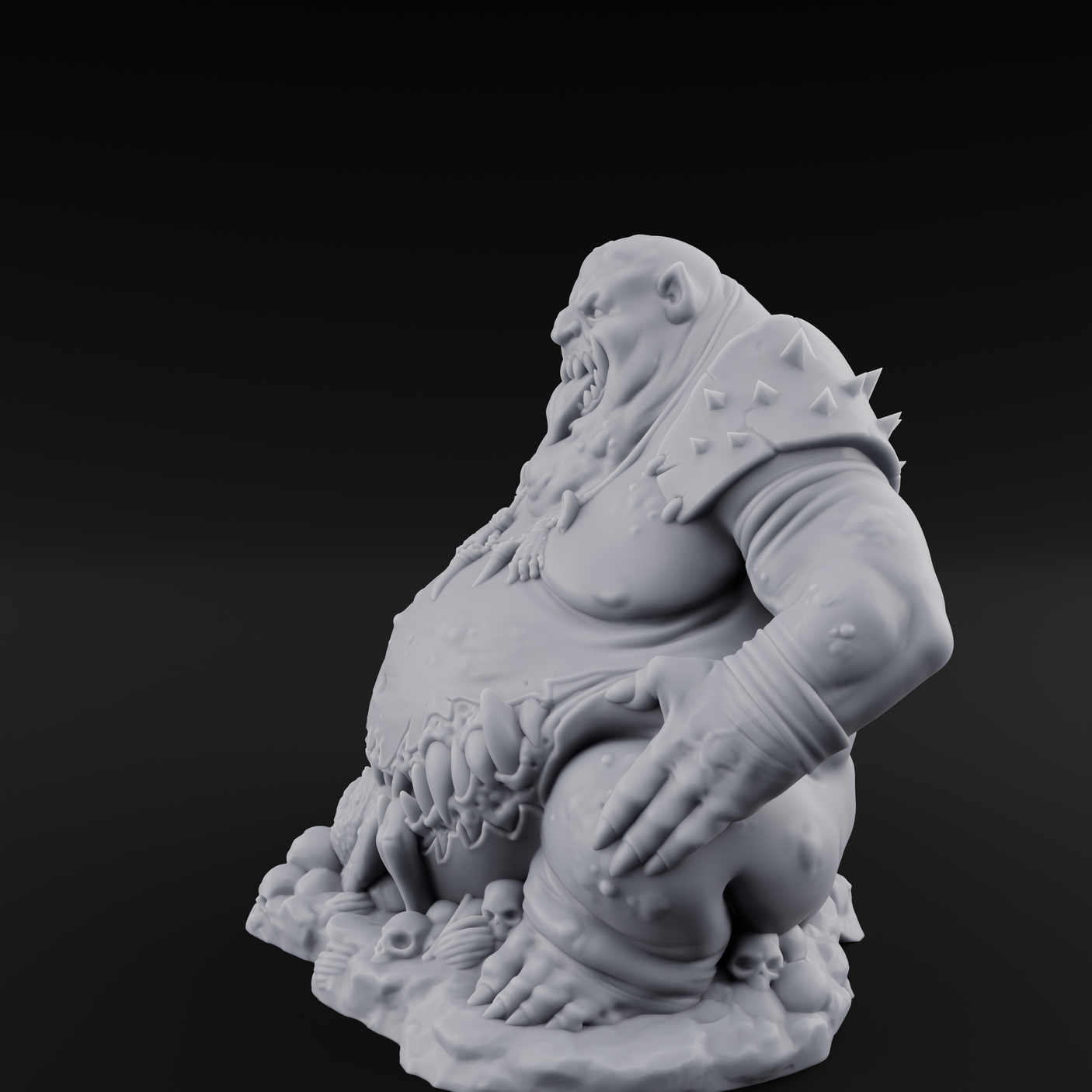 Belly Mouthed Demon Glutton Miniature for Dungeons and Dragons, Pathfinder or other TTRPGs