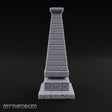 Glyph-Banded Crack-Seamed Tapered Stone Obelisk Miniature for Dungeons and Dragons, Pathfinder or other TTRPGs
