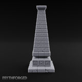 Glyph-Banded Crack-Seamed Tapered Stone Obelisk Miniature for Dungeons and Dragons, Pathfinder or other TTRPGs