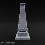 Glyph-Banded Crack-Seamed Tapered Stone Obelisk Miniature for Dungeons and Dragons, Pathfinder or other TTRPGs