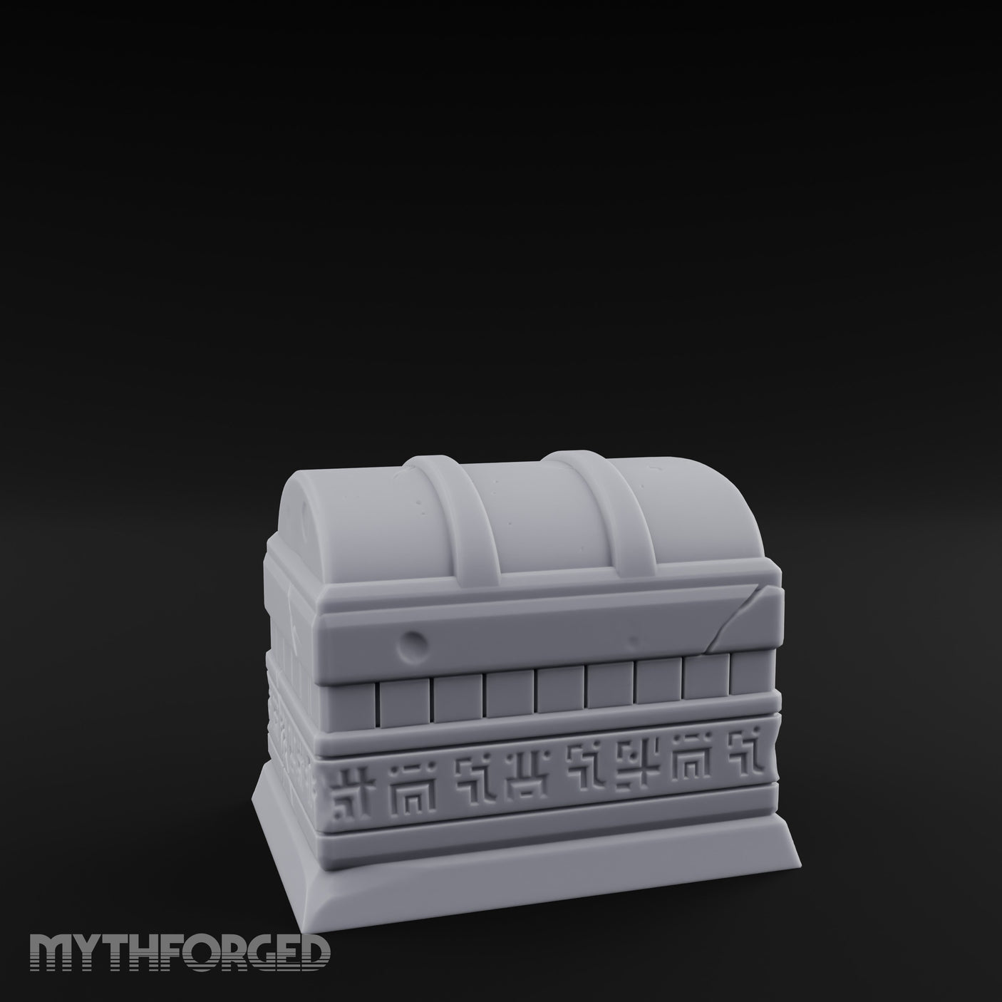Glyph-Banded Lock-Clasped Stone Treasure Chest gallery 6