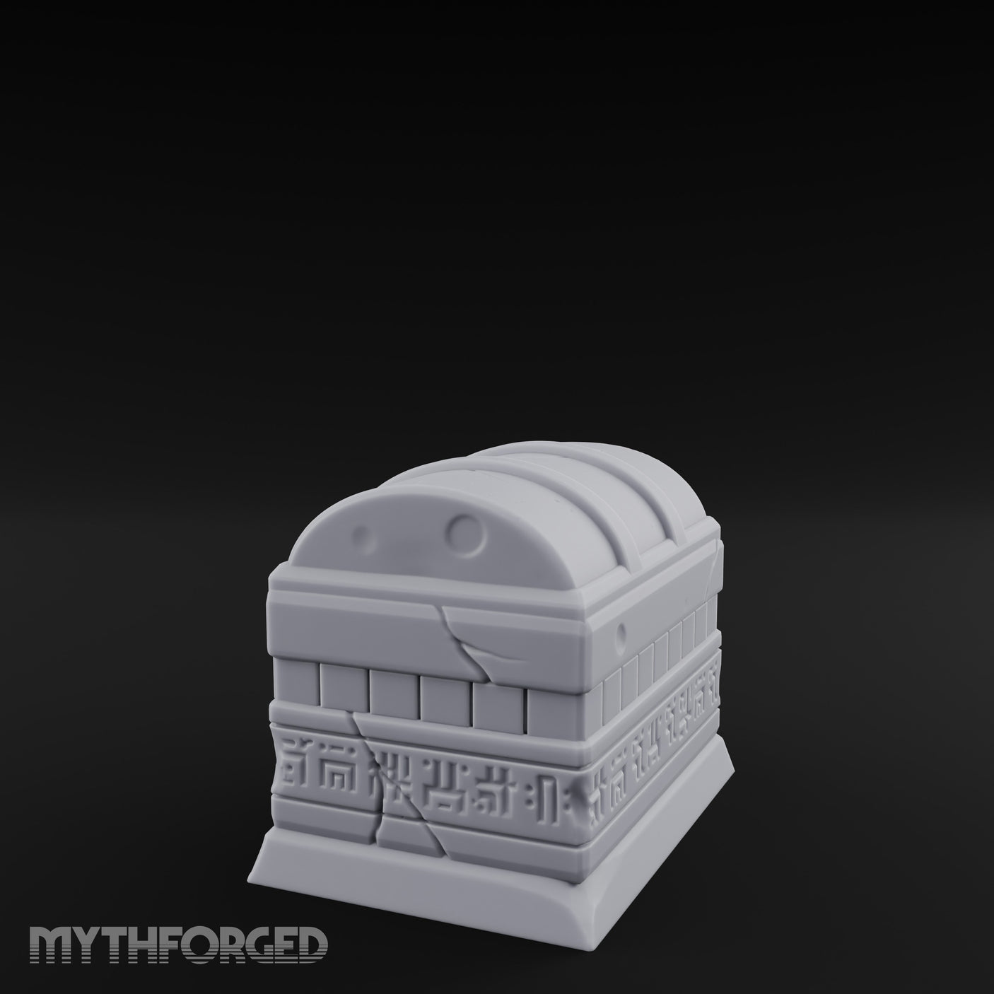 Glyph-Banded Lock-Clasped Stone Treasure Chest gallery 7