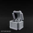 Glyph-Bordered Crack-Faced Stone Treasure Chest