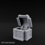 Glyph-Bordered Crack-Faced Stone Treasure Chest