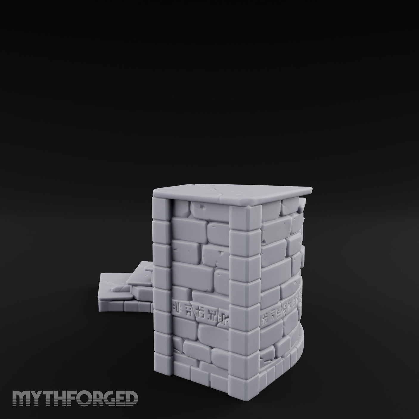 Glyph-Etched Curve-Edged Stone Staircase Section gallery 8