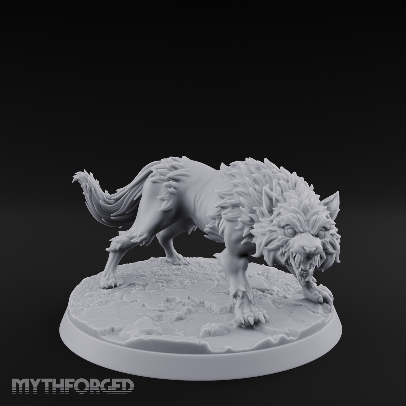 Sniffing The Ground Wolf Miniature for Dungeons and Dragons, Pathfinder or other TTRPGs