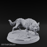Sniffing The Ground Wolf Miniature for Dungeons and Dragons, Pathfinder or other TTRPGs