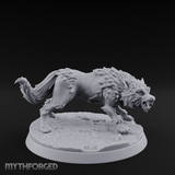 Sniffing The Ground Wolf Miniature for Dungeons and Dragons, Pathfinder or other TTRPGs