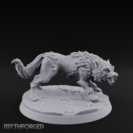 Sniffing The Ground Wolf Miniature for Dungeons and Dragons, Pathfinder or other TTRPGs