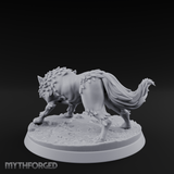 Sniffing The Ground Wolf Miniature for Dungeons and Dragons, Pathfinder or other TTRPGs