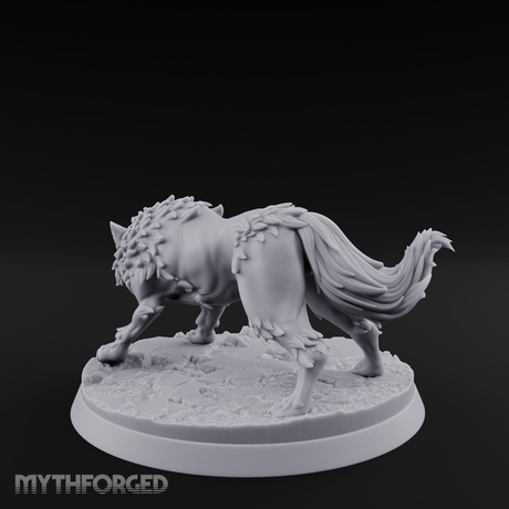 Sniffing The Ground Wolf Miniature for Dungeons and Dragons, Pathfinder or other TTRPGs