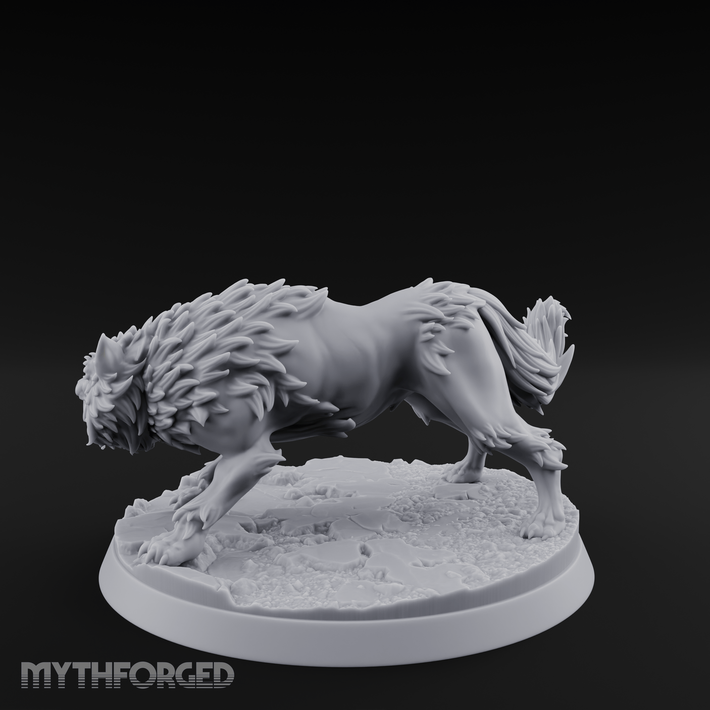 Sniffing The Ground Wolf Miniature for Dungeons and Dragons, Pathfinder or other TTRPGs