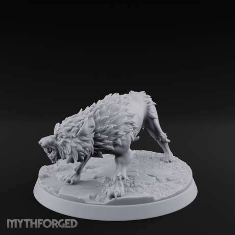 Sniffing The Ground Wolf Miniature for Dungeons and Dragons, Pathfinder or other TTRPGs