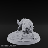 Sniffing The Ground Wolf Miniature for Dungeons and Dragons, Pathfinder or other TTRPGs