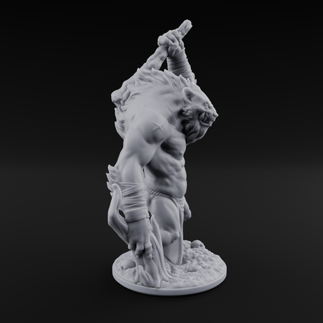 Tree Trunk Swinging Gnoll Brute Miniature for Dungeons and Dragons, Pathfinder or other TTRPGs