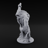Tree Trunk Swinging Gnoll Brute Miniature for Dungeons and Dragons, Pathfinder or other TTRPGs