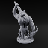 Tree Trunk Swinging Gnoll Brute Miniature for Dungeons and Dragons, Pathfinder or other TTRPGs