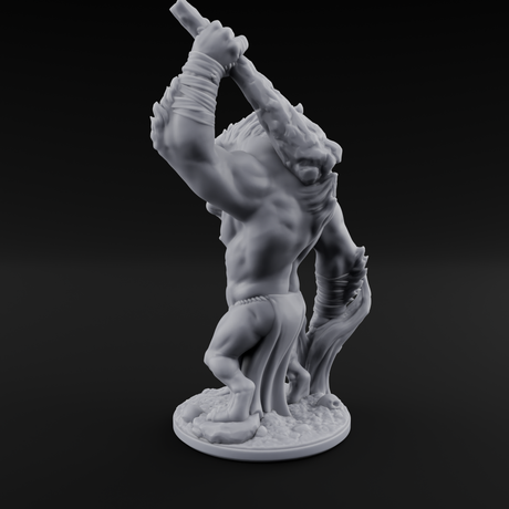 Tree Trunk Swinging Gnoll Brute Miniature for Dungeons and Dragons, Pathfinder or other TTRPGs