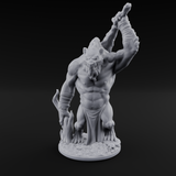 Tree Trunk Swinging Gnoll Brute Miniature for Dungeons and Dragons, Pathfinder or other TTRPGs