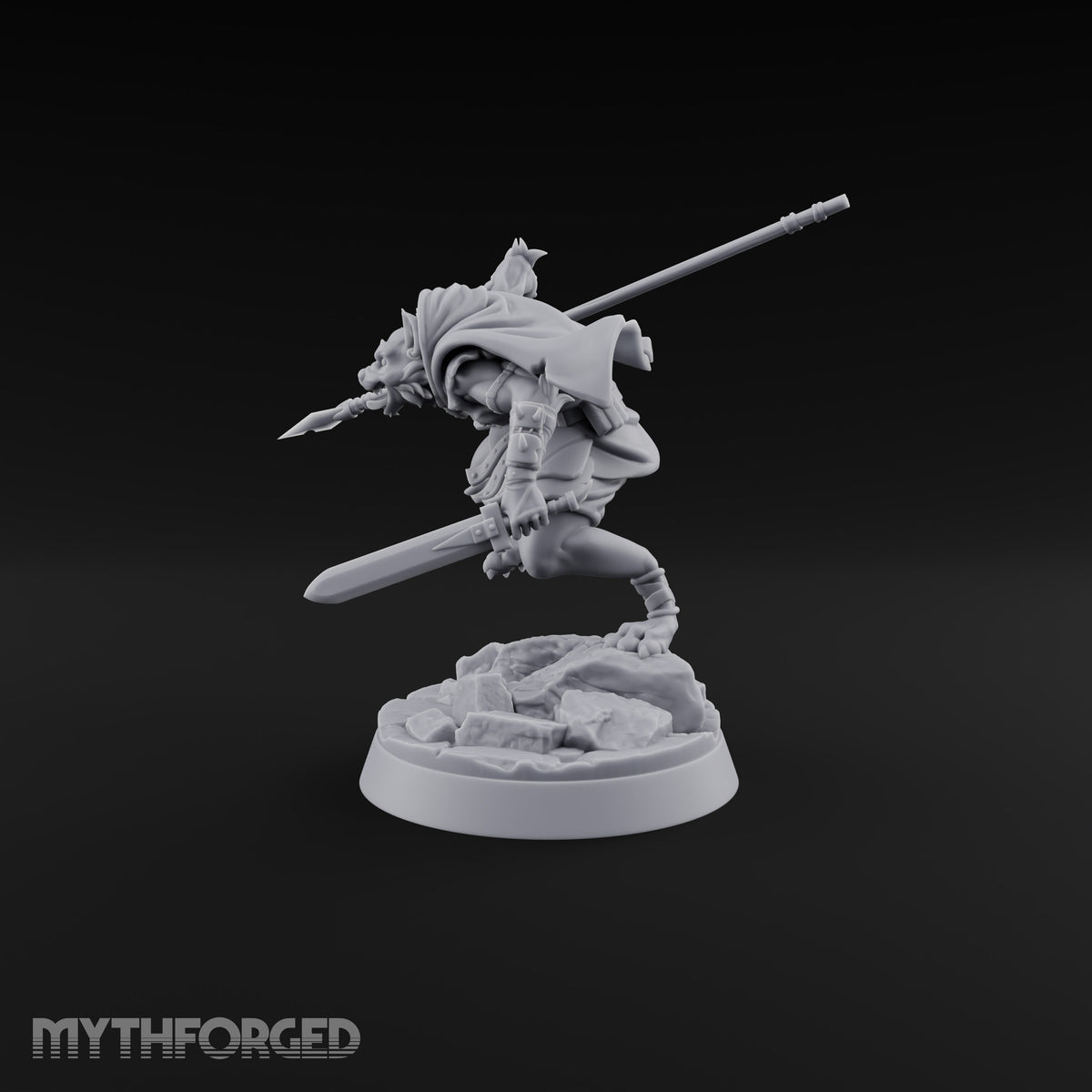 Hunting Pack Fans Out Gnoll Warrior A — Spear & Sword