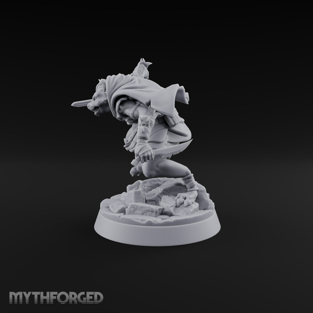 Hunting Pack Fans Out Gnoll Warrior A — Sword & Knife