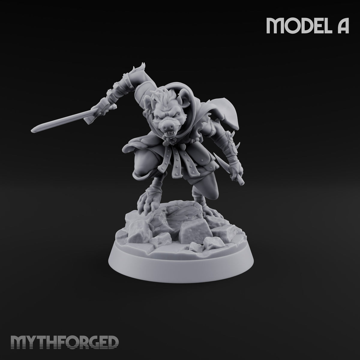 Hunting Pack Fans Out Gnoll Warrior A — Sword & Knife