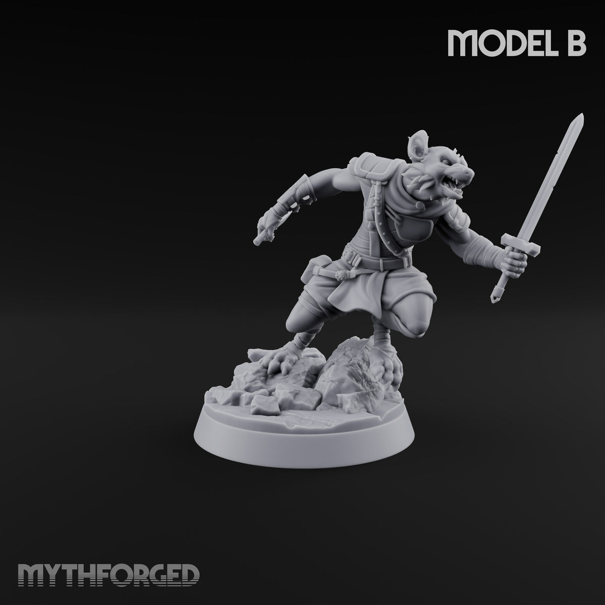 Hunting Pack Fans Out Gnoll Warrior B — Sword & Knife