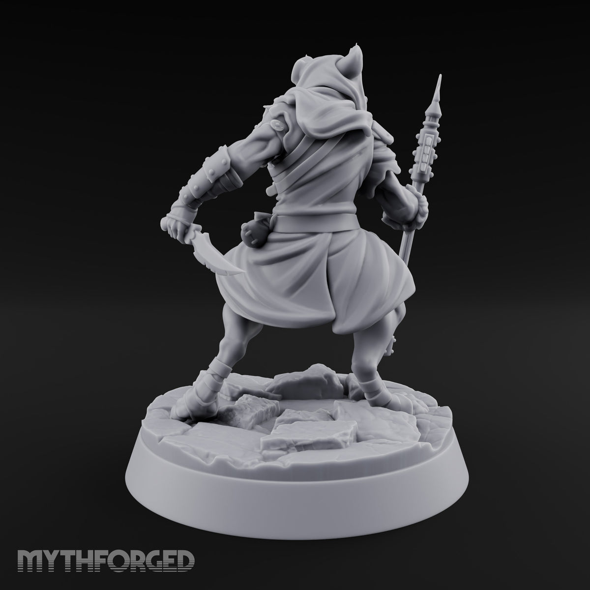 Hunting Pack Fans Out Gnoll Warrior C — Glaive & Knife