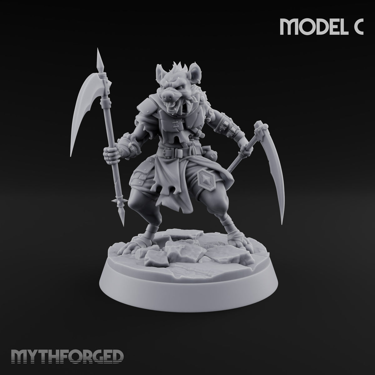 Hunting Pack Fans Out Gnoll Warriors — C · Sword & Knife + Sword & Knife + Scythe & Sabre + Sword & Mace
