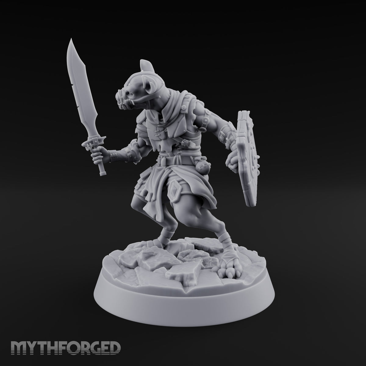 Hunting Pack Fans Out Gnoll Warrior C — Sword & Shield