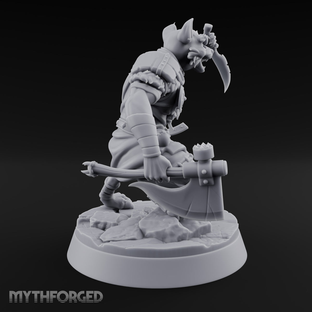 Hunting Pack Fans Out Gnoll Warrior D — Axe & Dagger